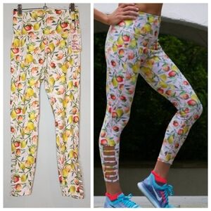 NWT Runners Love Yoga Stella Pocket Legging summer citrus lemon 7/8 leggings M